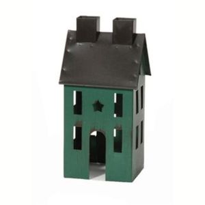 Portavelas de Metal Vintage, Farol de Hierro Rústico Verde, Portavelas para Velas de Té, Decoración Navideña para el Hogar, Centro de Mesa - Product Image 1