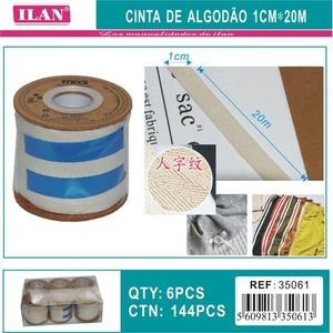 ริบบิ้นผ้าฝ้าย 1 ซม. x 20 ม. ลายก้างปลา สำหรับงานประดิษฐ์ - Product Image 3