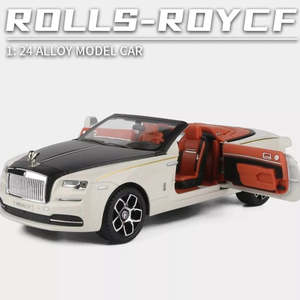 รถโมเดลโลหะ Chokha Vesh Rolls Royce Dawn ของเล่นรถแบบหล่อขึ้นรูป ดีไซน์ภายในอย่างละเอียด ขนาด 1:32 ควบคุมการเคลื่อนที่ด้วยแรงเสียดทาน ล้อขนาด 16x5 สำหรับเด็กอายุ 2-13 ปี - Product Image 2