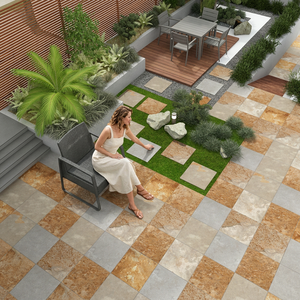 Prix des dalles de pierre naturelle Vistaar 60x60, prix bas pour les sols de patio extérieurs, carrelage rectifié en céramique 60x120, résistant, R11, prix en Chine - Product Image 2