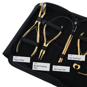 Kit d'outils professionnels pour extensions de cheveux avec pince à sertir Microlink, pince à banderole, coupe-collant à kératine et outils d'installation - Product Image 4