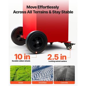 Pompa di trasferimento manuale da 40 galloni portatile serbatoio carburante rosso per benzina Diesel 4 ruote 10 Ft tubo per auto tosaerba ATVs - Product Image 6