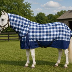 Manta para Caballo Terrain 1200D Ripstop de Poliéster Sintético Impermeable, Tipo Paddock Combo, con Accesorios de Acero Inoxidable y Doble Protección Frontal para el Pecho - Product Image 5