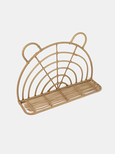 Vintage Rattan Bear <b>Wall</b> Shelf Cute Animal Floating Shelf Kids Nursery Room Decorative Display Shelf Home Decor - Product Image 3