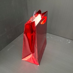 Premium-Quality Lightweight Large <b>Red</b> Embossed Foil Gift Bag - Product Image 3