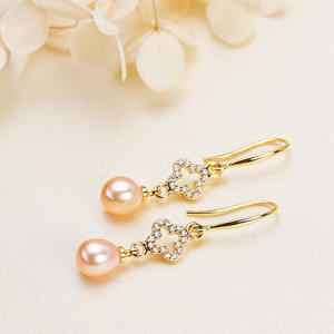 Pendientes Colgantes de Perlas de Agua Dulce de Zhuji, Joyería al por Mayor, Plata S929, Agujas para Oreja, Forma Barroca, Perlas Auténticas, Múltiples Piezas - Product Image 3