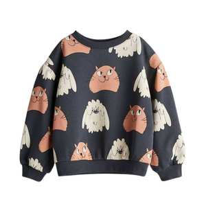 เสื้อสเวตเชิ้ตแขนยาวคอกลมถักนิตติ้งคุณภาพสูงสไตล์สตรีทแวร์ลำลองสำหรับเด็กผู้หญิง แต่งขอบยางยืดตัดสี  เสื้อฮู้ดดี้เด็กผู้ชาย - Product Image 5