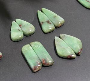 8 paires de pierres précieuses en chrysoprase verte naturelle, 154 carats, pour la fabrication de bijoux, 26x8, 16x8mm # 20006 - Product Image 2