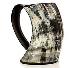 Natural Buffalo Horn Mug Viking Drinking and <b>Beer</b> Mug Hot Quality with Wood Hand Grip Best Selling - Product Image 3