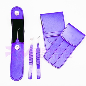 Pince à cils RMI Wholesale, nouvelle couleur violette, pour volume, avec pointe en fibre argentée, emballage personnalisé, pour extensions de cils - Product Image 6