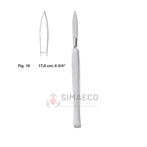 มีดผ่าตัด รุ่น Fig. เครื่องมือผ่าตัดสแตนเลสสตีลขนาด 10 17 ซม. 6¾ นิ้ว ใช้ซ้ำได้ ฆ่าเชื้อได้ รับผลิตแบบ OEM แบรนด์ส่วนตัว - Product Image 3