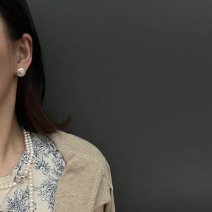 Pendientes de Plata de Ley 925 de Joyería Real, Perlas Naturales de Alta Calidad de 9-10 mm, Venta al por Mayor del Fabricante con Caja de Regalo - Product Image 4