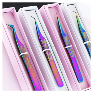 Lash Extension Tweezers Set straight tweezer eyelash extension Micro Fiber Grip for Precision Eyelash Application Isolation Set - Product Image 1