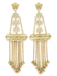 Women's Lightweight Gold Plated Alloy Drop Earrings Beads Artistic Crystal Rhinestone Imitation Pearl Oval Cut Claw Setting - Product Image 2