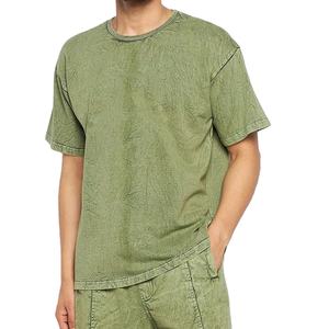 เสื้อยืดผ้าฝ้าย100% สำหรับผู้ชายทรงหลวมพิมพ์ลายออกแบบเองเสื้อยืดลำลองธรรมดาซักกรดสำหรับผู้ชาย - Product Image 1