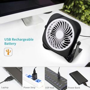 Mini ventilateur de bureau USB de 4 pouces, silencieux et puissant, 2 vitesses, faible bruit, rotation à 360 degrés, câble de 3,8 pieds, alimenté par USB, ventilateur de bureau efficace et rafraîchissant - Product Image 2