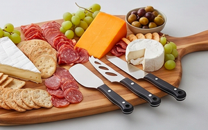 Stainless Steel <b>Cheese</b> <b>Knife</b> <b>Set</b> With Black Plastic Handles Durable Eco Friendly Kitchen Tools For Restaurant Use And Hotel Use - Product Image 6