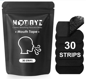 Bandelettes buccales personnalisées en coton 38x76mm pour le sommeil, 30 pièces par sachet, anti-ronflement, respiration nasale, OEM - Product Image 1