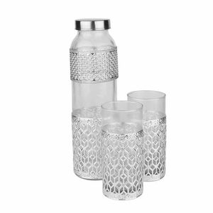 <b>Custom</b> Vintage Glass <b>Water</b> <b>Bottle</b> With Lid For Drinking Home Kitchen Office And Outdoor Use - Product Image 1