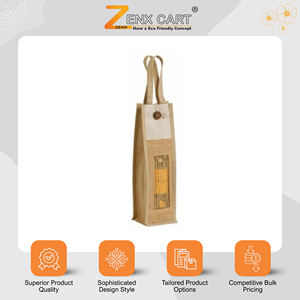 Sacs à vin en jute de qualité supérieure, personnalisables, extra grands, avec poignée, pour offrir en cadeau, à un prix de marché impressionnant - Product Image 2