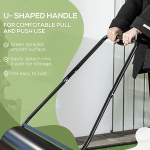 38L Heavy Duty Poly Lawn Roller U Handle <b>Garden</b> <b>Tool</b> <b>Set</b> for Plant Care Manual Push/Tow Roller Filled with Water or Sand - Product Image 6