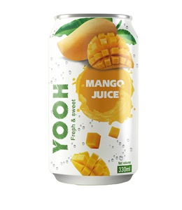 Canette mince de 330ml boisson de fruits saine de jus de mangue tropicale fraîche à prix compétitif avec marque privée OEM purée aromatisée traitée - Product Image 1