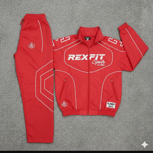 Rexfit New Arrives Tracksuits 2026 Oversized Blue and <b>White</b> 2-Piece Sportwear Custom Plus Size Nylon Windbreaker Tracksuit - Product Image 6