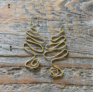 Pendientes de bola hueca de alambre de latón estilo punk para mujer, joyería chapada en oro para niñas y mujeres, en oferta. - Product Image 6