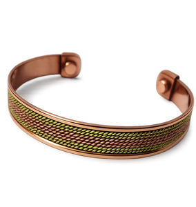 Brazalete de Metal Mixto Resistente para Uso Diario, Estilo Boho, Brazalete Ancho de Cobre y Latón en Oferta - Product Image 3