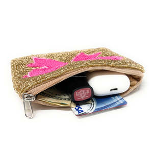 Custom Handmade <b>Beaded</b> Coin Purse Zipper Pouch Gift Women Girls Pretzel Design Wholesale Embroidered <b>Large</b> Capacity Adjustable - Product Image 6