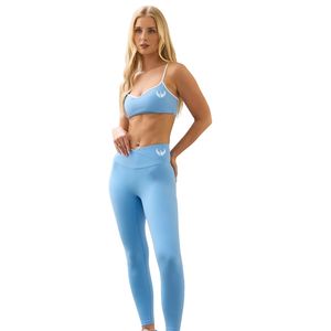 Leggings Deportivos de Cintura Alta para Mujer, Color Azul Cielo, Elásticos, Ajustados, para Entrenamiento, Fitness, Gimnasio - Product Image 1