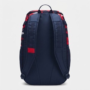 Mochila deportiva de nailon con camuflaje rojo, blanco y azul marino, con bolsillo lateral de malla y compartimento frontal, 30-40L - Product Image 2