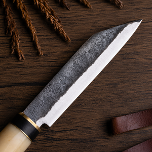 Couteau Seax Viking forgé à la main avec étui en cuir, couteau de chasse nordique en acier carbone fait main, couteau de survie scandinave pour la brousse - Product Image 3