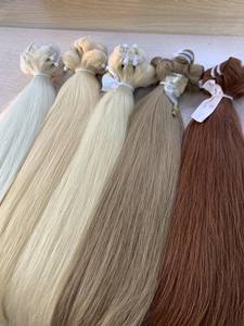 Extensiones de cabello humano liso natural de trama de cabello humano 100% al por mayor doble dibujado envoltura natural alrededor del cordón - Product Image 3