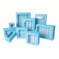 Boîtes à cupcakes gourmandes en carton personnalisables pour emporter, 12 ou 24 trous, emballage pour muffins/tartes aux œufs, boîtes brunes