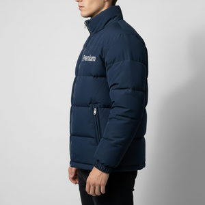 <b>Men</b> Winter Quilted Puffer Coat Warm Stand Collar <b>Jacket</b> Custom Clothing Manufacturer OEM Service - Product Image 4