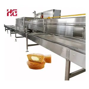 After-Sales Ondersteuning Cup Cake Maken Machines Tunnel Oven Gebakken Custard Cake En Koffie Biscuit Machine Productielijn