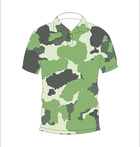 เสื้อโปโลลายพรางสีเขียวเทาสำหรับผู้ชาย แขนสั้น ลำลอง พิมพ์ลาย เสื้อยืดกอล์ฟ - Product Image 4