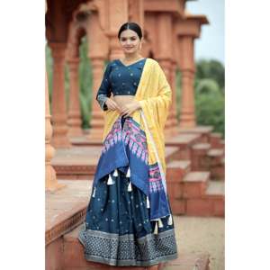 Mayra Silk <b>Sequins</b> Embroidery work Lehenga Choli With Designer Duppta - Product Image 3