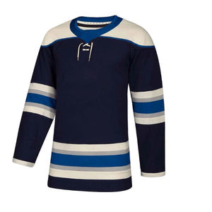Maillot de hockey sur glace personnalisé à motif uni, couleur personnalisée, manches longues, nom et numéro personnalisés, respirant, antibactérien, séchage rapide - Product Image 4