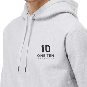 Sweat-shirt à capuche épais pour homme en molleton de coton premium, couleur gris chiné, avec logo personnalisé, OEM ODM, décontracté - Product Image 4