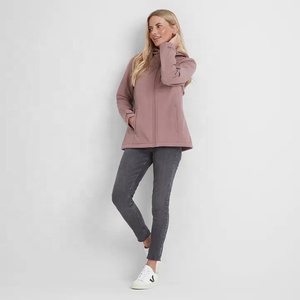 Women's <b>Lightweight</b> Mauve Softshell <b>Jacket</b> Hooded Windproof & <b>Waterproof</b> Nylon Shell Digital Print Full-Zip Outdoor <b>Running</b> - Product Image 4