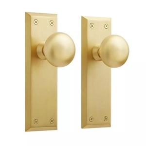 <b>Antique</b> Solid <b>Brass</b> Round <b>Door</b> <b>Knob</b> with Back Plate Passage Privacy Traditional Dummy Design Durable Furniture Handle Customized - Product Image 4