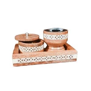 Moderno Quemador de Bakhoor Hecho a Mano de Madera y Resina, Porta Incienso Árabe con Caja de Almacenamiento, Decoración de Lujo para el Hogar, Duradero para Todas las Estaciones - Product Image 1