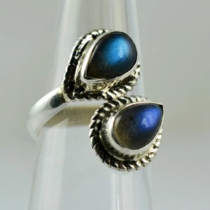 <b>Labradorite</b> <b>Ring</b> 925 Sterling Silver Handmade Boho Statement Promise Jewelry for Women Natural Pear Shape Gemstone Jewelry - Product Image 2