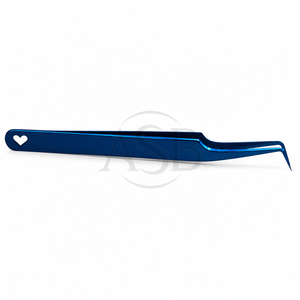 Pinzas de 45 Grados para Extensión de Pestañas, Acero Inoxidable con Plasma Azul, Logotipo Personalizado, Punta Fina, Instrumento de Belleza - Product Image 3