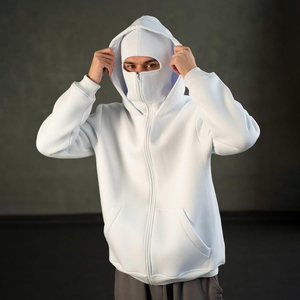 Sweat à capuche ninja vintage à demi-zip, imprimé sur mesure, en molleton imperméable et écologique, coupe décontractée, 100 % homme - Product Image 2