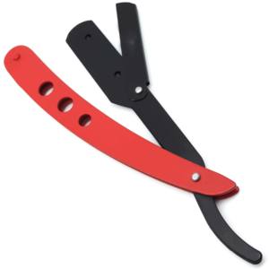 Rasoirs classiques professionnels pliants en acier inoxydable noir et rouge Sambrialmed International SI-2344 - Product Image 6