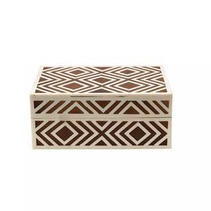 Caja de joyería decorativa con incrustaciones de hueso con patrón Floral moderno, organizador hecho a mano, caja de almacenamiento multiusos, regalo novedoso - Product Image 1