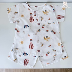 Ensemble de vêtements pour enfants, vêtements pour garçons et filles, légers et doux, vêtements d'été fabriqués au Vietnam, toucher ultra-doux - Product Image 5